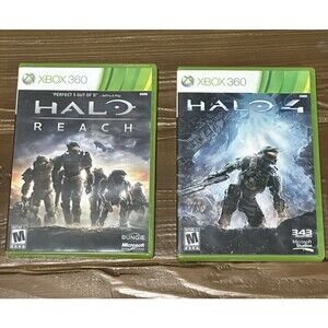 Halo Reach XBOX 360 Video Game M‎ Mature w Halo 4 XBOX 360 Game  Tested